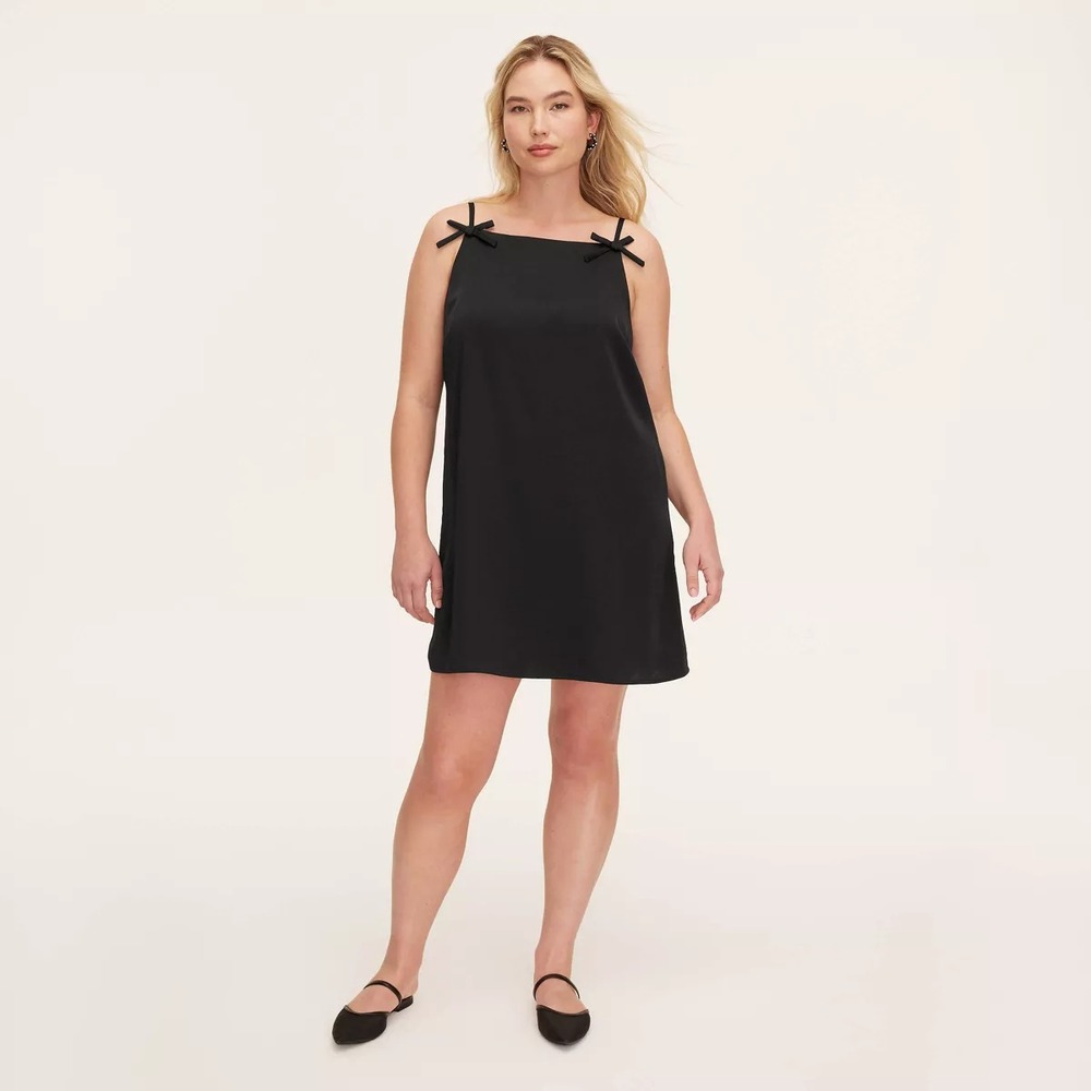New! Kate Spade x Target Size Small‎ 90s Mini Tank Shift Dress S, Black w/ Bows